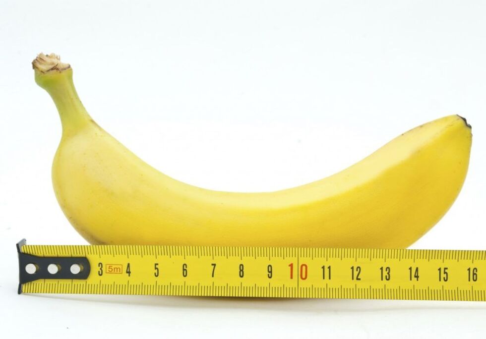 measure penis size using the example of a banana